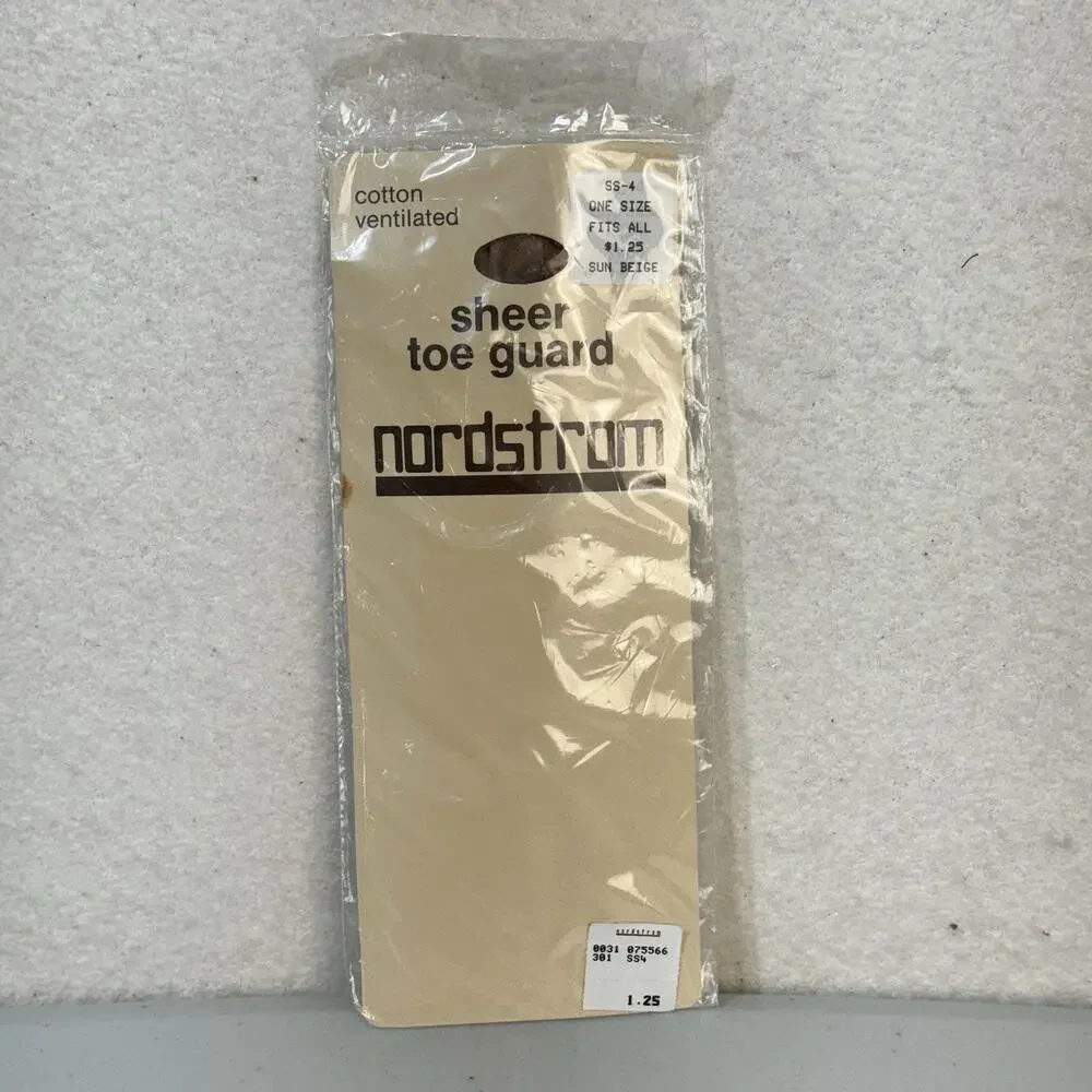 Nordstrom Cotton Ventilated Sheer Toe Guard One Size Sun Beige Style SS-4 VTG